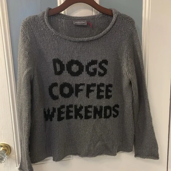 Wooden Ships by Paola Buendia Dogs Coffee Weekends Sweater - Picture 4 of 6